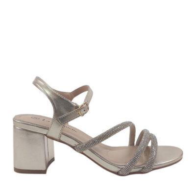 La Coquette mid heel sandals s20078a gold