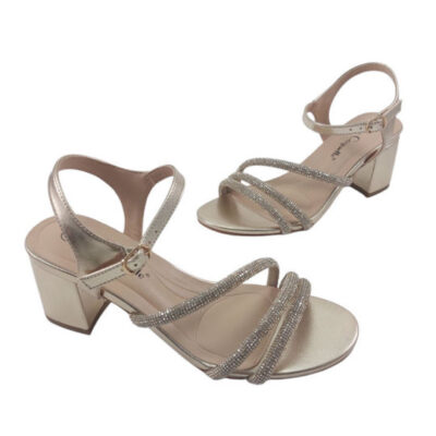 La Coquette mid heel sandals s20078a gold