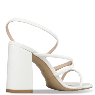 BLOCK HEEL SANDALS 21892 WHITE