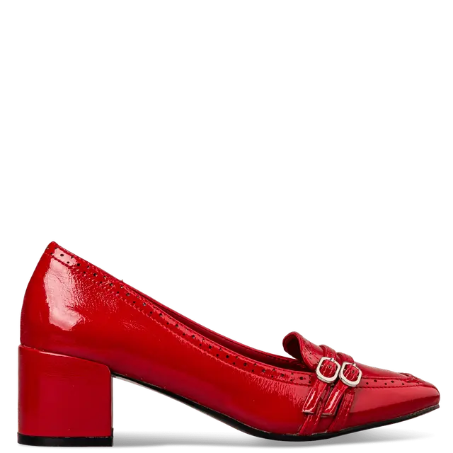 Envie 22353 mid heeled loafers red