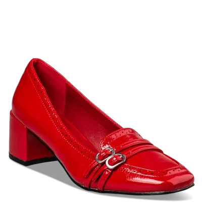 Envie 22353 mid heeled loafers red