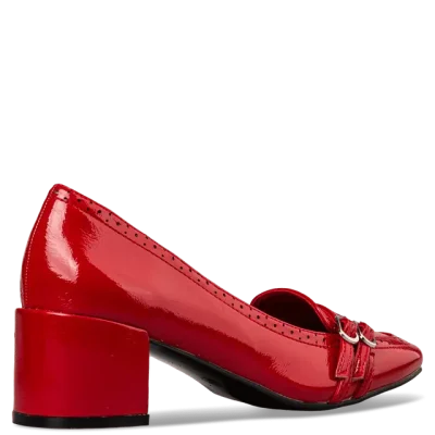 Envie 22353 mid heeled loafers red