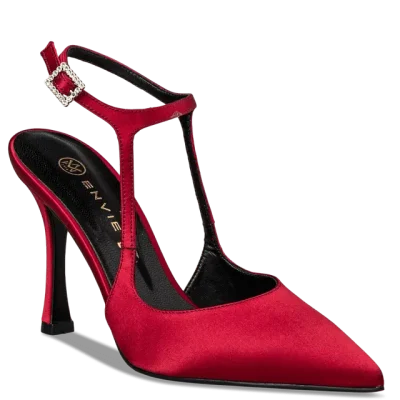 Envie 22101 slingback pumps red