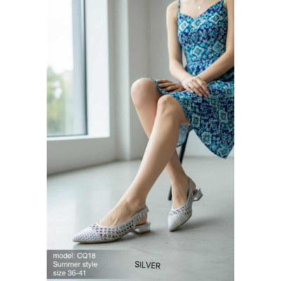 Flat mules CQ18 silver