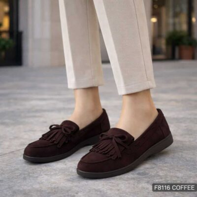 Women leather moccassins f8116 black (Αντιγραφή)