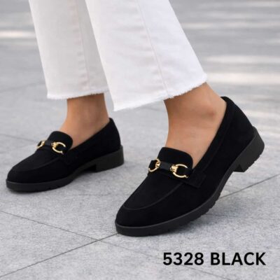 Women leather loafers 5328 black