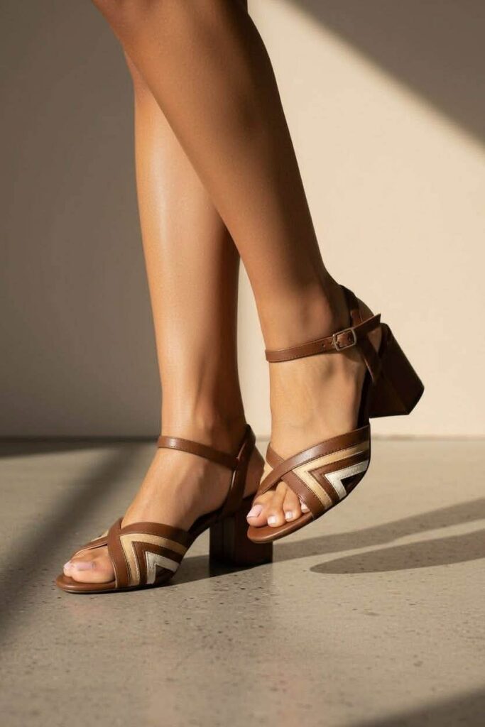 Mid heel sandals cl086 black (Αντιγραφή)