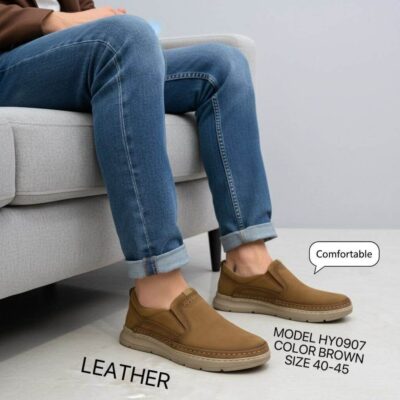 Ανδρικά δερμάτινα casual παπούτσια 0907 BLACK (Αντιγραφή)