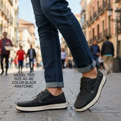 Ανδρικά casual δετά παπούτσια 7511 black