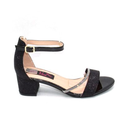 Πέδιλα Με μεσσαίο τακούνι μαύρα CIC62