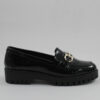 Zizel Γυναικεία Μοκασίνια μαύρο λουστρίνι 834