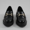 Zizel Γυναικεία Μοκασίνια μαύρο λουστρίνι 834