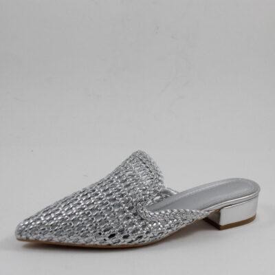 Γυναικεία Flat mules 1628 silver