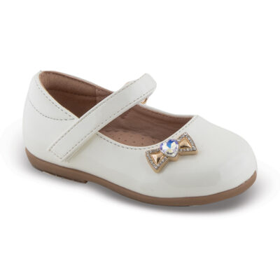 Bebe Μπαλαρίνες zak shoes 12316 λευκό λουστρίνι