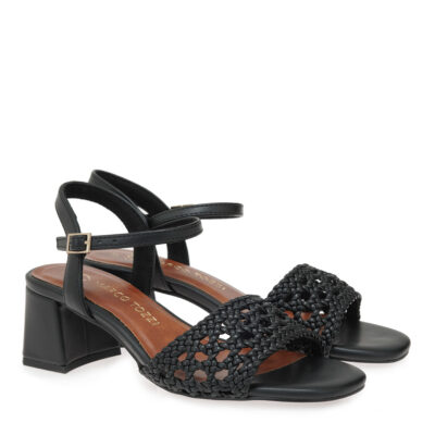 Marco tozzi δερμάτινα πέδιλα 28382 μαύρα