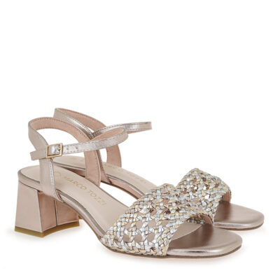 Marco tozzi δερμάτινα πέδιλα 28382 ροζ χρυσό