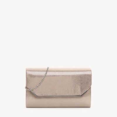 Γυναικείο τσαντάκι με κλιπ - ροζ-χρυσαφί 34323-320