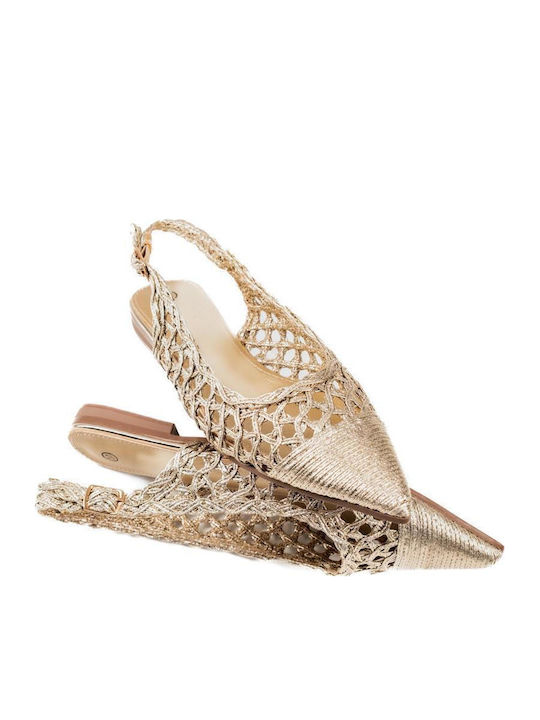 Γυναικεία Flat mules ΟΜ9014 GOLD