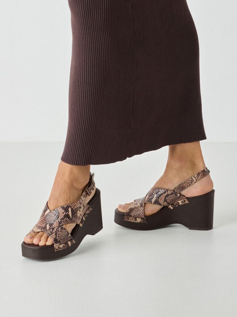 Tamaris 1-28332-46-386 Γυναικεία Σανδάλια – Πλατφόρμες σε Καφέ – Φίδι χρώμα