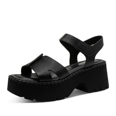 Tamaris 1-28377-46-003 Γυναικεία Πέδιλα από Δέρμα σε Μαύρο χρώμα