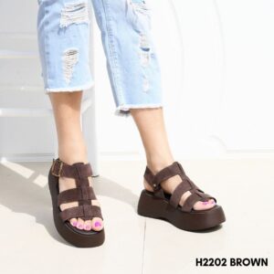 Γυναικεία δερμάτινα flatform sandals 1727 μαύρα (Αντιγραφή)