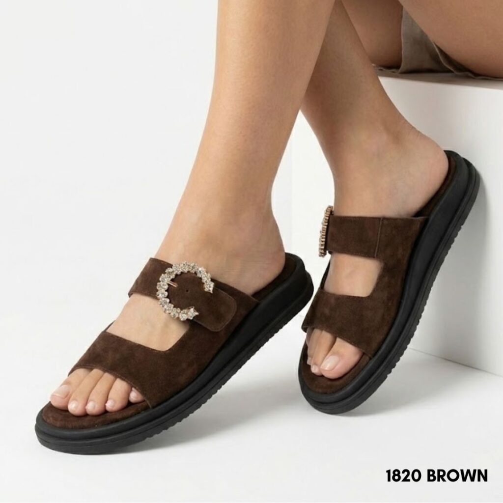 Γυναικεία δερμάτινα flatform sandals 1820