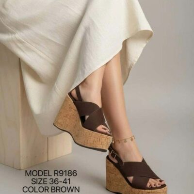 Γυναικείες πλατφόρμες 9186 καφέ
