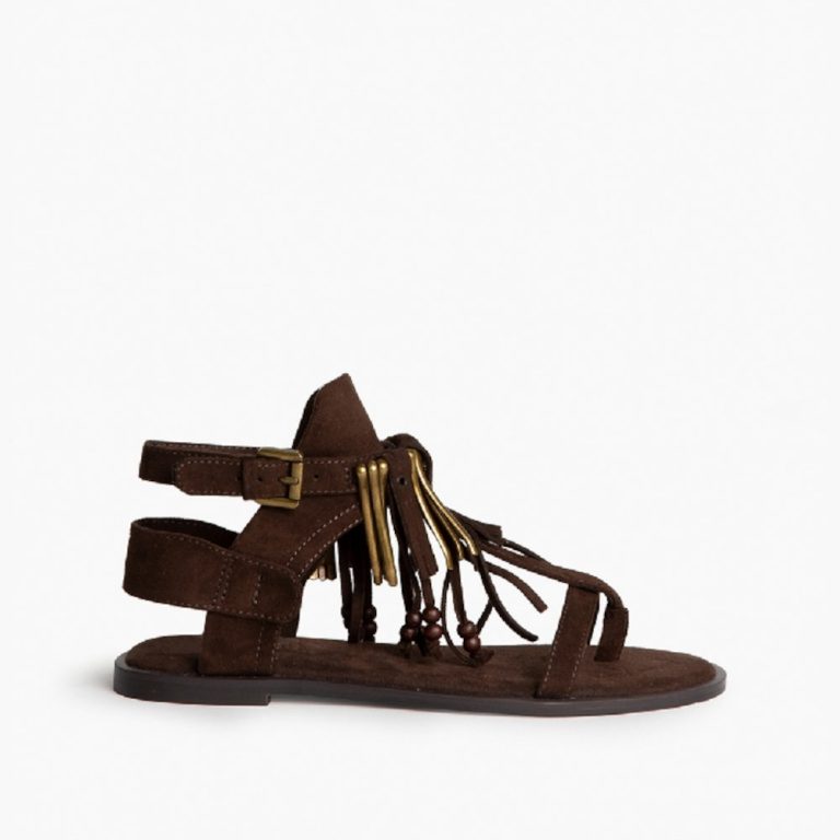 Corina φλατ σανδάλια m6485 καφέ