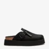 D.FRANKLIN Σανδάλια Clog Platform Suede BLACK dfsh414005