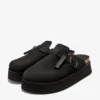 D.FRANKLIN Σανδάλια Clog Platform Suede BLACK dfsh414005