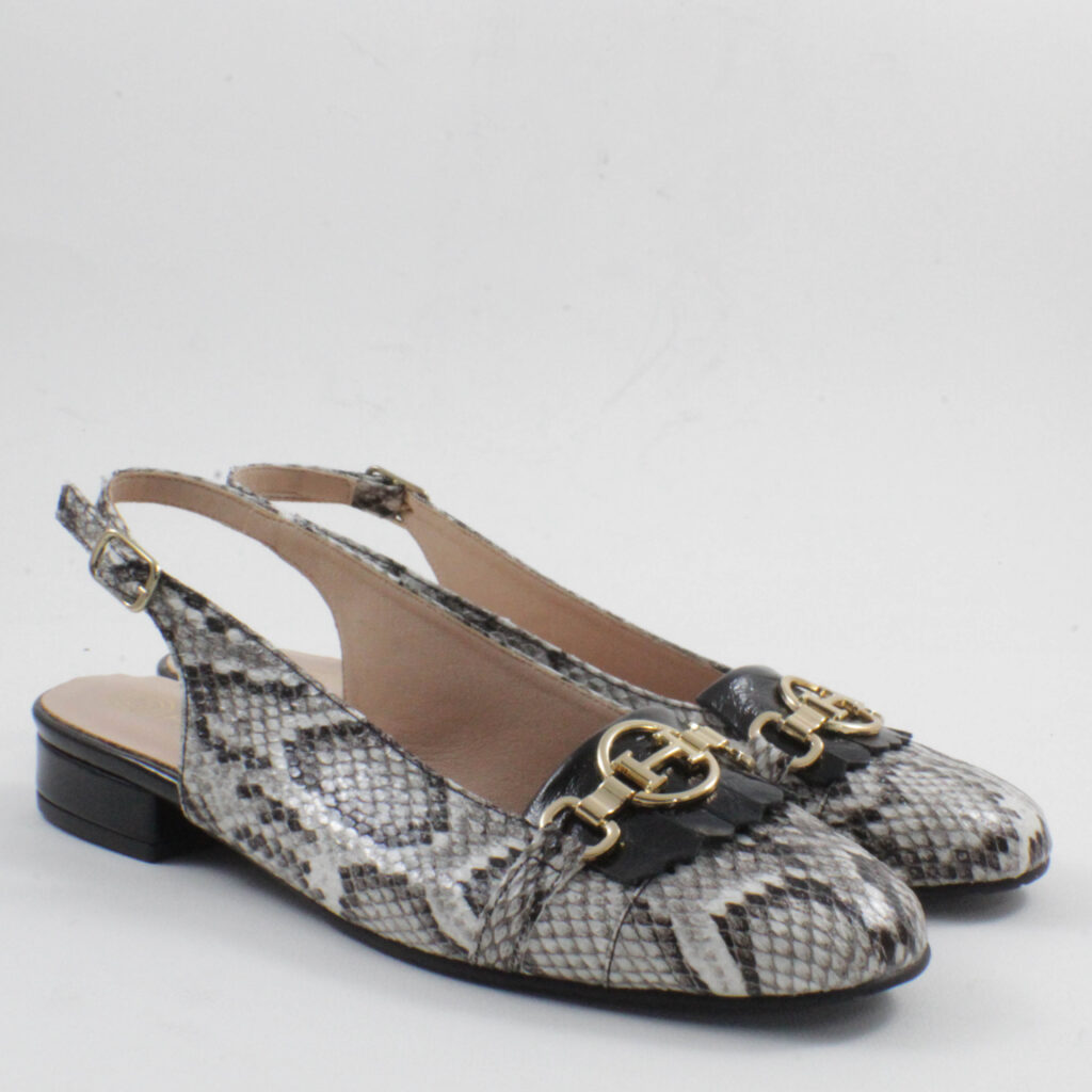 Flexpoint Anatomic Δερμάτινες Γόβες με χαμηλό Τακούνι 672 μαύρο φίδι