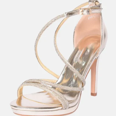 Πέδιλα Με ψηλό τακούνι χρυσά l7277