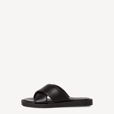 Γυναικείο δερμάτινο mule TAMARIS 27118 μαύρο