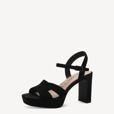 Tamaris Δερμάτινα Πέδιλα Ανατομικά Μαύρα 28309