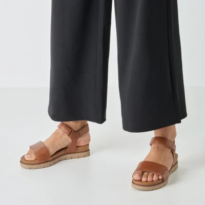 Tamaris Comfort  8-88710-42-329 cognac Ανατομικά Δερμάτινα Πέδιλα