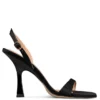 ENVIE FLARED HEEL SANDALS 23661 ΒLACK