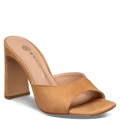 ENVIE SLIM BLOCK HEEL MULES 23723 CAMEL