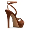 ENVIE PLATFORM HEEL SANDALS E02-23761 ΒROWN