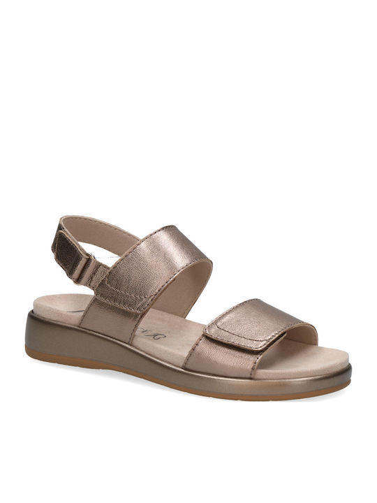 Caprice Δερμάτινα Γυναικεία Ανατομικά Σανδάλια Καφέ 28207