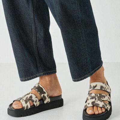 Tamaris Δερμάτινα Γυναικεία Ανατομικά Σανδάλια 27412 σε cow print