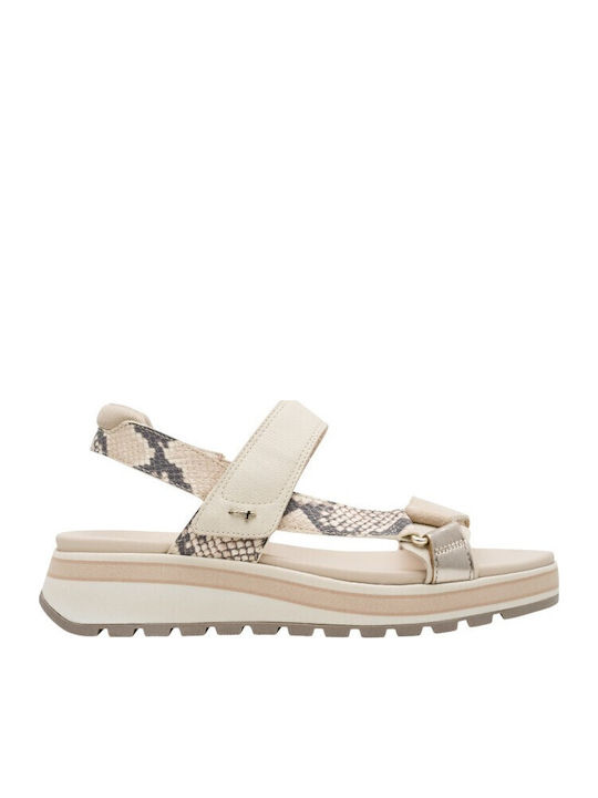 Γυναικεία πέδιλα Tamaris 1 28267 44 483 μπεζ δέρμα Μπέζ