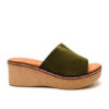 Γυναικεία δερμάτινη πλατφόρμα-mule 6567 eva frutos khaki