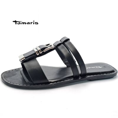 Γυναικείο δερμάτινο φλατ σανδάλι TAMARIS 27120