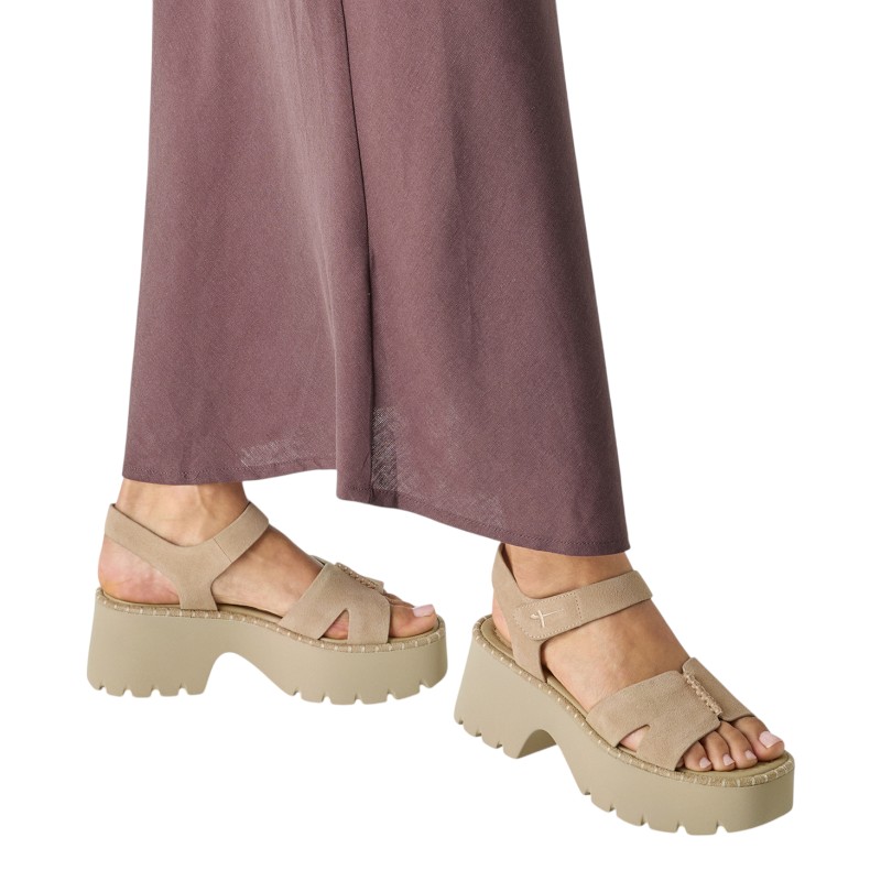 Γυναικεία πέδιλα Tamaris 1-28377-46 341 μπεζ δέρμα καστόρ