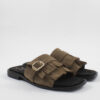 Γυναικεία δερμάτινα flat sandals BEATRIS I184 πούρο