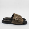 Γυναικεία δερμάτινα flat sandals BEATRIS I184 πούρο