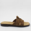 Γυναικεία δερμάτινα flat sandals BEATRIS Ι20 κάμελ