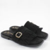 Γυναικεία δερμάτινα flat sandals BEATRIS I184 μαύρα