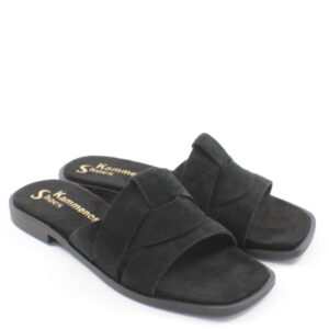 Γυναικεία δερμάτινα flat sandals BEATRIS Ι20 μαύρα