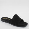 Γυναικεία δερμάτινα flat sandals BEATRIS Ι20 μαύρα